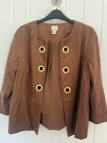 Chicos brown swede - chicos, jacket