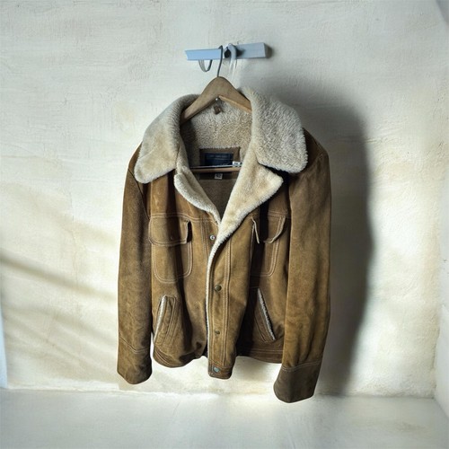 Brown suede jacket shearling - brown,