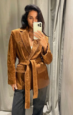 ZARA 100% SUEDE LEATHER BLAZER