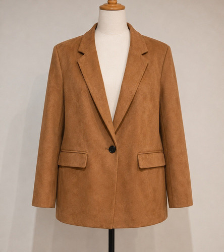 Papaya faux suede lined blazer - papaya,