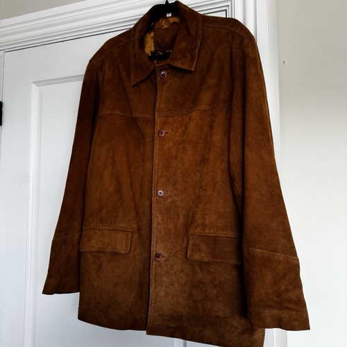 Vintage faux brown suede - faux,