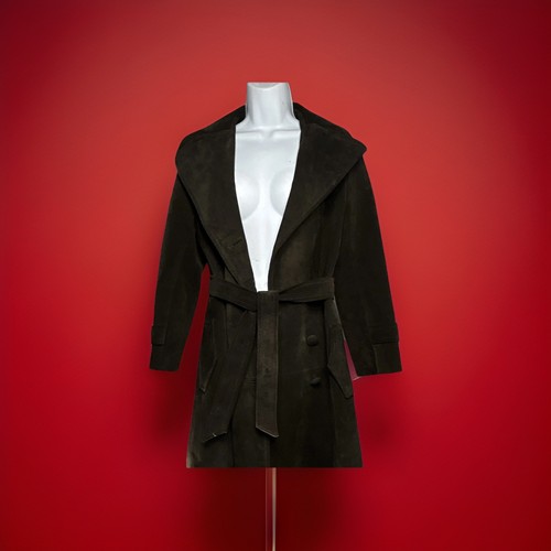 Brown leather belted - leather,