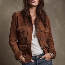 Womens Brown suede Leather